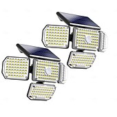 cheap Outdoor Wall Lights-Outdoor Solar Waterproof Wall Lamp - 214 LED Beads Motion Sensor with 4 Adjustable Heads, 340° Wide-Angle for Porch, Balcony, Courtyard, Garden &amp; Garage Lighting 1pc