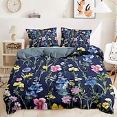 baratos 100% algodão-Planta flores capa de edredão conjunto de cama conjunto de 2 peças conjunto de 3 peças leve macio curto pelúcia engrossado feltro conjunto de cama quadrada