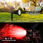abordables Projecteurs extérieurs-Projecteur solaire d&#039;extérieur à LED super lumineux, interrupteur réglable, éclairage de paysage étanche, lampe solaire à 18 LED pour jardin, arbre, étang, piscine et cour, éclairage décoratif au sol