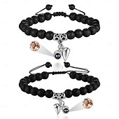 billiga Bröllopsgåva-Ett Par Anpassade Eleganta Pararmband Anpassad Bröllopsgåva för Par Inbäddade med Projektionsstenar. Armbanden Har Magnetiska Stenar som Gör att De Kan Foga Samman