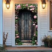 baratos Tampas da porta-Decorações de Porta Florais Capas de Porta Tapeçaria Rústica Cortina de Porta Decoração Fundo Indoor/Outdoor Banner de Porta para a Porta da Frente Casa de Campo