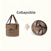abordables Accesorios para acampar-Cubo de agua plegable para exteriores, gran capacidad, bolsa de almacenamiento portátil para acampar, cubo de remojo multifuncional para viajes, cubo de pesca