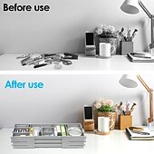 cheap Clothes Drawer Organizers-Multi-Level Smart Drawer Organizer, 3-Tier Expandable Desk Drawer Organizer, Folding Storage Tray for Office, Home, Kitchen, Makeup, Jewelry, Junk Drawer Organization
