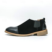 cheap Semi-Formal-Men&#039;s Tan Chelsea Boots with Faux Leather and Suede Upper – Slip-On Elastic Design, Casual and Comfortable for Daily Wear or Semi-Formal Occasions