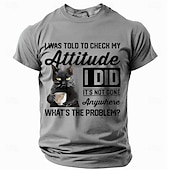 お買い得  メンズおもしろTシャツ-男性用のおもしろグラフィック T シャツ - 皮肉な猫の態度プリント &#039;どこにも行ってないよ&#039;