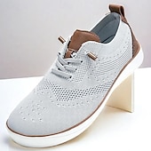 cheap Men&#039;s Sneakers-Men&#039;s Lightweight Barefoot Shoes Knit Sneakers - Breathable Casual Shoes with Lace-Up Design for Walking, Travel and Daily Wear
