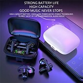 abordables Écouteurs Bluetooth sans fil-Casque Bluetooth 5.3 de sport avec annulation de bruit écouteurs gaming sans fil écouteurs stéréo non intra-auriculaires affichage LED de l&#039;état de la batterie étui de chargement pour smartphone