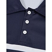 halpa Miesten klassinen poolopaita-Miesten Polo Business Polo liiketoiminta Kausaliteetti Kauluskäänne Classic Lyhythihainen Väripalikka Raita Napit Kesä 봄 &amp; Syksy Musta Rubiini Laivaston sininen Ruskea Khaki Polo