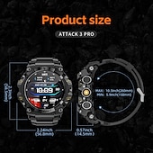 abordables Relojes inteligentes-LOKMAT ATTACK 3 PRO Reloj inteligente 1.39 pulgada Smartwatch Reloj elegante Bluetooth Podómetro Recordatorio de Llamadas Seguimiento de Actividad Compatible con Android iOS Mujer Hombre Larga espera