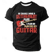 ieftine Tricouri amuzante pentru bărbați-Bărbați Amuzant Chitară Tricou Manșon scurt Tricou Tipărire 3D Stil Nautic Cămașă Modă Zilnic Stradă Zilnic Negru Albastru piscină Trifoi Vară Primăvară Îmbrăcăminte S M L XL XXL XXXL