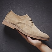 economico Semi-formale-scarpe oxford stringate in pelle scamosciata da uomo – design casual leggero per lavoro, ufficio e uso quotidiano