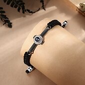 economico Per le donne-Bracciale incrociato personalizzato con pietra di proiezione fotografica - Miglior regalo per la mamma - Gioielli religiosi per famiglia o amici