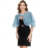 economico Scialle del Capo-scialli e mantelle in tencel trasparente da donna per abiti da sera, morbidi mantelli da sposa, sciarpe leggere da damigella d'onore, copricostume
