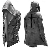 cheap Men&#039;s Lace Up Hoodie-Men&#039;s Knights Templar Graphic Prints Hoodie Hoodies Sweatshirt Hoodie Long Sleeve Hooded Sweatshirt Hooded Streetwear 3D Print Sports &amp; Outdoor Daily Going out Black Yellow Pocket Print Fall &amp; Winter
