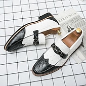 levne Poloformální-pánské hnědé mokasíny z umělého semiše se pštrosím vzorem – stylové slip-on boty pro formální i běžné příležitosti
