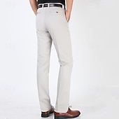 abordables Delgado-Hombre Graduación pantalones de traje Pantalones Chinos Botones Bolsillo Plano Comodidad Formal Fiesta Trabajo Moda Estilo clásico Dunkelkaki Caqui Claro Microelástico