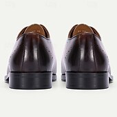 baratos Sapatos Sociais Clássicos-Sapatos oxford masculinos de couro bovino premium – design formal com cadarço marrom degradê para negócios, casamentos e ocasiões especiais