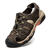 voordelige Buitensandalen-Heren outdoor wandelsandalen - ademend gesloten teenontwerp, verstelbare vetersluitingen, antislipzool, comfortabele zomerschoenen voor trekking en kamperen