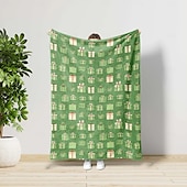 abordables Couvertures et plaids-Coffret cadeau de Noël couverture scandinave super douce, couvertures fantaisie en flanelle, chaudes, imprimées en 3D, cadeaux toutes saisons, décoration de Noël pour la maison, grande couverture