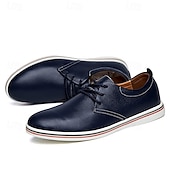 cheap Semi-Formal-Men&#039;s Casual Lace-Up Shoes – Vibrant Faux Leather Upper, Lightweight Design, Non-Slip Sole, Perfect for Everyday Wear and Summer Outings