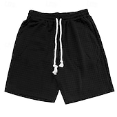 preiswerte Shorts-Herren Waffel-Shorts Sweatshorts Kurze Hose Shorts Kurze Hosen Sommer-Shorts Tasche Kordelzug Elastische Taille Glatt Komfort Kurz Sports Outdoor Täglich Ausgehen Modisch Brautkleider schlicht