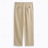 voordelige Loszittend-Voor heren Pakken Broek broek Kostuumbroek Wafel broek Knop Voorvak Recht been Effen Comfort liiketoiminta Dagelijks Feestdagen Modieus Chique en modern Zwart Wit