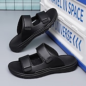 economico Sandali eleganti-Per uomo Pantofole e infradito Cuoio Traspirante Comodo Antiscivolo Mocassino Nero Marrone