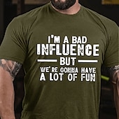 cheap Men&#039;s Graphic T Shirt-Men&#039;s Letter Printed Funny T Shirt Tee Top 100% Cotton Short Sleeve Graphic Shirt Heather Gray Black White Comfortable Tee Vacation Street Fashion Designer Clothing
