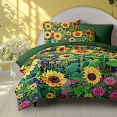 economico 100% cotone-set copripiumino floreale botanico - include copripiumino e federe - design elegante e ispirato alla natura - tessuto morbido e confortevole - perfetto per l&#039;arredamento della camera da letto