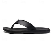 preiswerte Kleidungs-Sandalen-Braune Flip-Flops aus Kunstleder für Herren - lässige Sommersandalen mit offener Spitze und bequemer Sohle für Strand und Alltag
