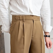 olcso Laza-Férfi Kosztüm Téli nadrág Nadrág Öltöny nadrág Tweed nadrág Zseb Sima Mokaszinok Légáteresztő Szabadtéri Napi Alkalmi Divat Alkalmi Világos khaki Fekete