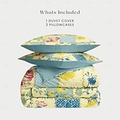 cheap 100% Cotton-Geometric Floral Pattern Duvet Cover Set Set Soft 3-Piece Luxury Cotton Bedding Set Home Decor Gift Twin Full King Queen Size Duvet Cover
