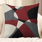 billige geometrisk stil-argyle mønster dekorative putetrekk 1 stk myk firkantet putetrekk putetrekk for soverom stue sofa sofa stol svart grå hvit rød