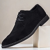 economico Semi-formale-scarpe oxford stringate in pelle scamosciata da uomo – design casual leggero per lavoro, ufficio e uso quotidiano