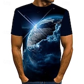 baratos Camisetas 3D-Homens Unisexo Gráfico Imprimir Interestelar Camiseta Camisetas Manga Curta Camiseta Impressão 3D Decote Redondo Camisa Vintage Inovador Casual Diário Amarelo Vermelho Azul Roupa Tamanho Grande S M L