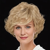 cheap Older Wigs-WhisperLite Wig Luxe Crop-Style Wig with Razored Bangs and Dimensional Layers/Multi-Tonal Shades of Blonde Silver Brown and Red