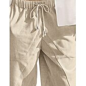 baratos Feriado-Homens Calção Shorts de linho Shorts de verão Shorts de praia Calças Capri Bolsos Com Cordão Cintura elástica Tecido Conforto Respirável Comprimento da panturrilha Ao ar livre Diário Praia Havaiana