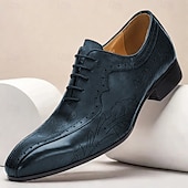 economico Scarpe Eleganti Classiche-scarpe oxford da uomo in pelle di vacchetta di prima qualità – scarpe eleganti brogue con lacci e motivo floreale intagliato a mano per occasioni formali