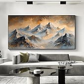 cheap Landscape Paintings-Handmade Original Colourful Mountains Oil Painting On Canvas Abstract Mountain Landscape Wall Art for Home Decor With Stretched Frame Without Inner Frame Painting