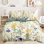 baratos 100% algodão-Planta flores capa de edredão conjunto de cama conjunto de 2 peças conjunto de 3 peças leve macio curto pelúcia engrossado feltro conjunto de cama quadrada