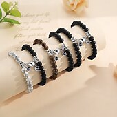 billiga Bröllopsgåva-Ett Par Anpassade Eleganta Pararmband Anpassad Bröllopsgåva för Par Inbäddade med Projektionsstenar. Armbanden Har Magnetiska Stenar som Gör att De Kan Foga Samman