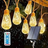 economico Striscie luci ad energia solare-luci solari da campeggio all&#039;aperto con telecomando – luci fatate impermeabili da 7 m e 16 LED per decorazioni da terrazza, vacanze, matrimoni, feste, giardini e balconi