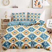cheap 100% Cotton-Geometric Pattern Duvet Cover Set Set Soft 3-Piece Luxury Cotton Bedding Set Home Decor Gift Twin Full King Queen Size Duvet Cover