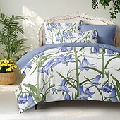 economico 100% cotone-set copripiumino floreale set di modelli di piante tropicali in cotone morbido set di biancheria da letto di lusso in 3 pezzi regalo per la festa della mamma decorazioni per la casa copripiumino matrimoniale king size queen size