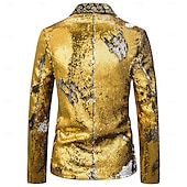 baratos Tops-blazer disco 1980s 2 cores brilhante lantejoulas smoking ajuste fino lapela colarinho ternos carnaval traje masculino adulto halloween carnaval festa de casamento clube smoking