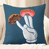 cheap Throw Pillows &amp; Covers-Funny Donuts Decorative Toss Pillows Cover 1PC Soft Square Couch Cushion Case Pillowcase for Bedroom Livingroom Sofa Chair