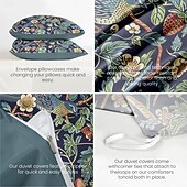 baratos 100% algodão-conjunto de capa de edredom botânica profunda - inclui capa de edredom e fronhas - design rico inspirado em plantas - tecido macio e confortável - perfeito para decoração elegante de quarto