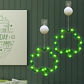billige Batteridrevet-st.patrick&#039;s day three leaf clover LED dekorativt lys - kreativt hengende tilbehør feriefestdekorasjon, lite nattlys for stue, soverom eller festlige anledninger 1 stk.