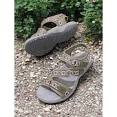 abordables Sandales Confort-sandales de sport bleues pour femmes avec sangles réglables et motif géométrique – chaussures de marche d&#039;extérieur confortables pour la randonnée, les voyages et les vêtements décontractés