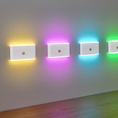 preiswerte Sensor Nachtlichter-1 Stück Nachtlicht mit PIR-Bewegungssensor – RGB-Farbwechsel-Schranklicht, USB-aufladbare Nachtlampe mit Körpersensor für Treppen, Schlafzimmer und Flur